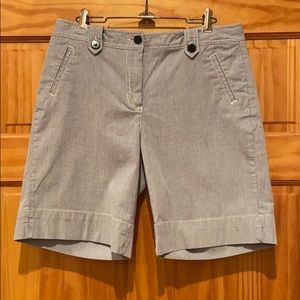 Navy and White Striped Rafaella Burmudas